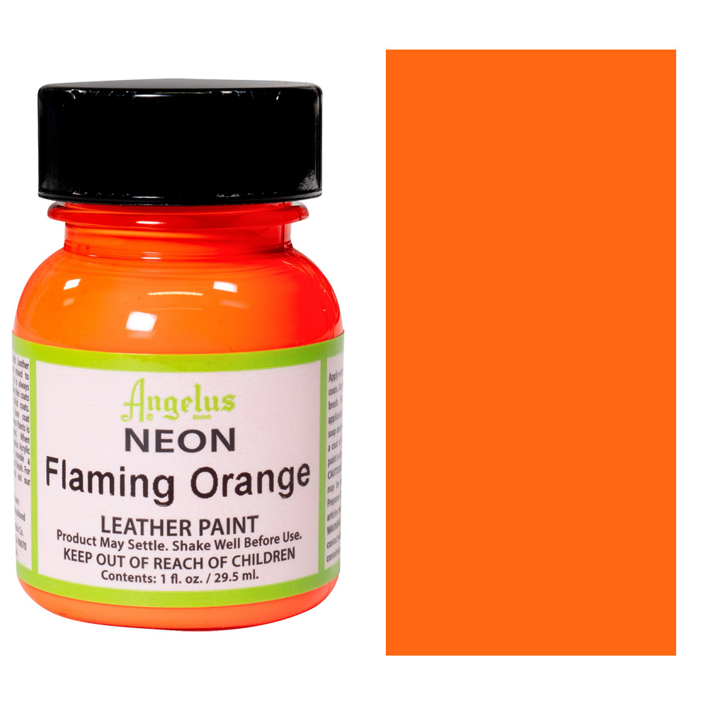 Angelus Acrylic Leather Paint 1oz Neon Flaming Orange