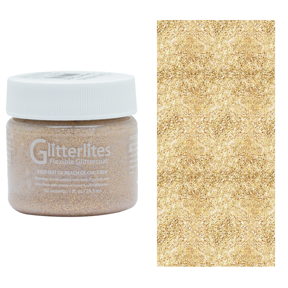 Angelus Glitterlites Flexible Glittercoat Paint 1oz Desert Gold