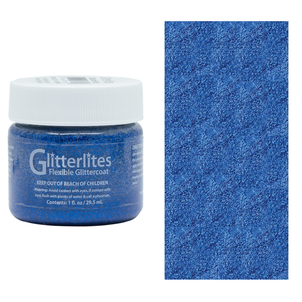 Angelus Glitterlites Flexible Glittercoat Paint 1oz Starlite Blue