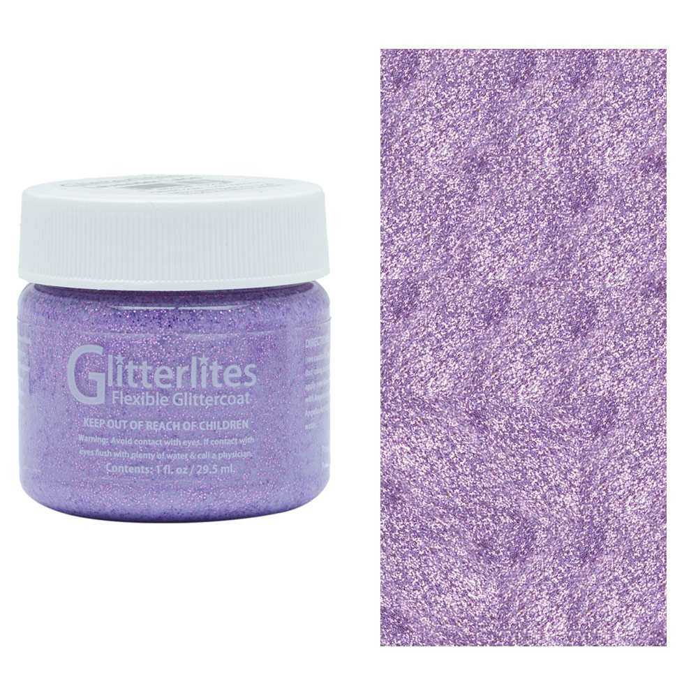 Angelus Glitterlites Flexible Glittercoat Paint 1oz Lavender Lace