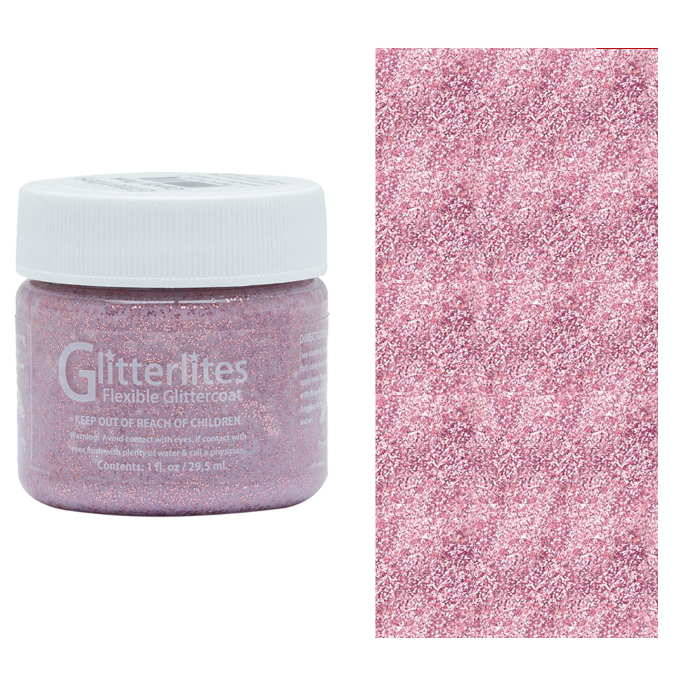 Angelus Glitterlites Flexible Glittercoat Paint 1oz Candy Pink