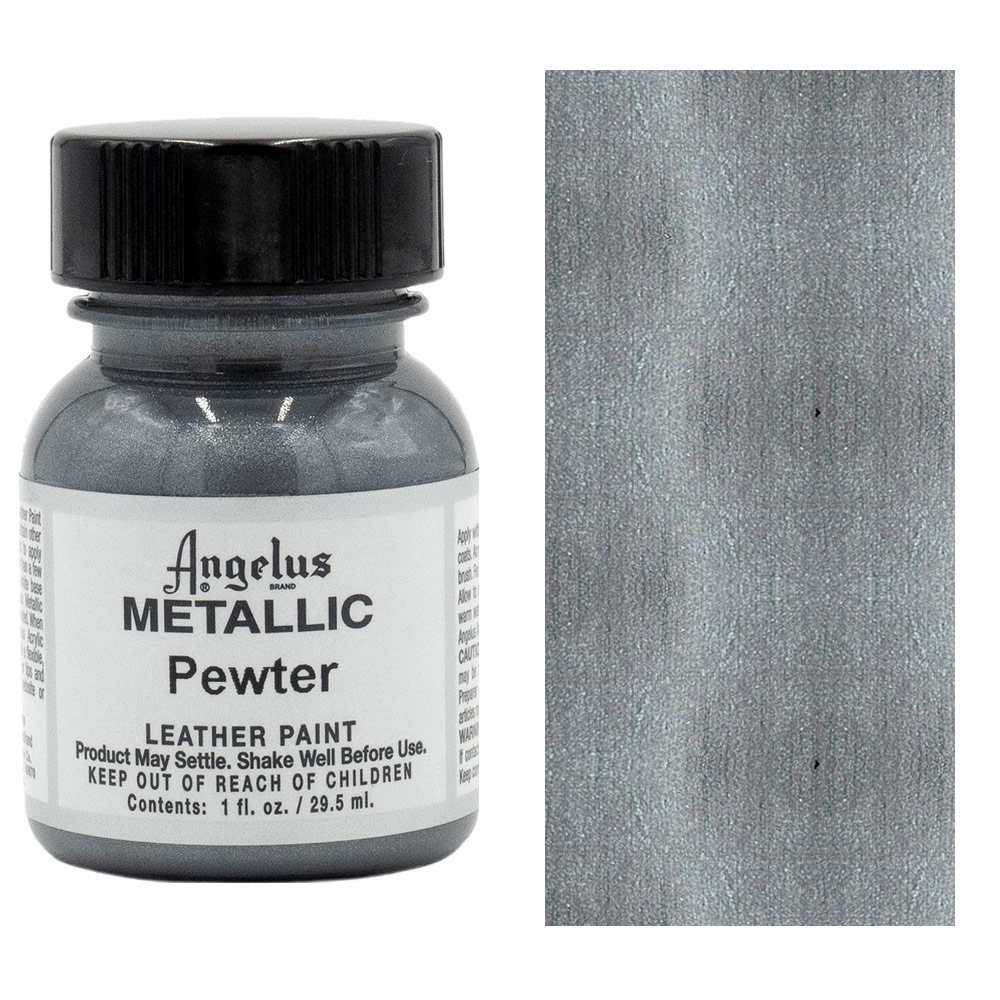 Angelus Metallic Acrylic Leather Paint 1oz Silver