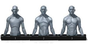 BUST MALE TORSO 3 PIECE