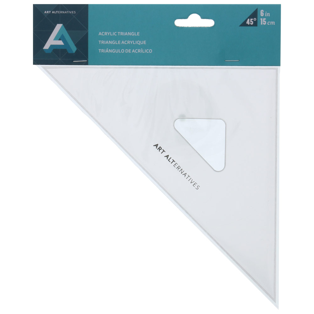 Art Alternatives Acrylic 45/90 Triangle w/Inking Edge 6" Smoke