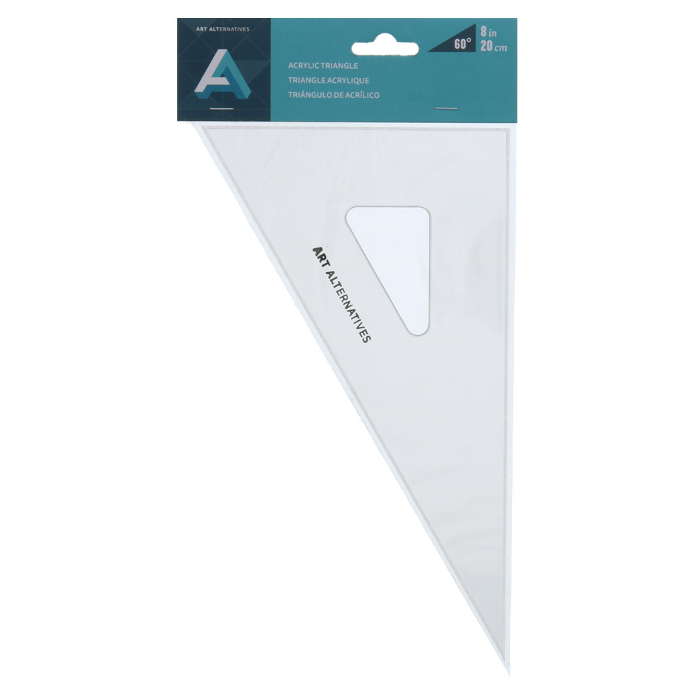 Art Alternatives Acrylic 30/60 Triangle w/Inking Edge 8" Smoke
