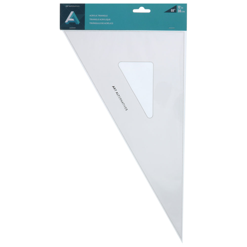 Art Alternatives Acrylic 30/60 Triangle w/Inking Edge 12" Smoke