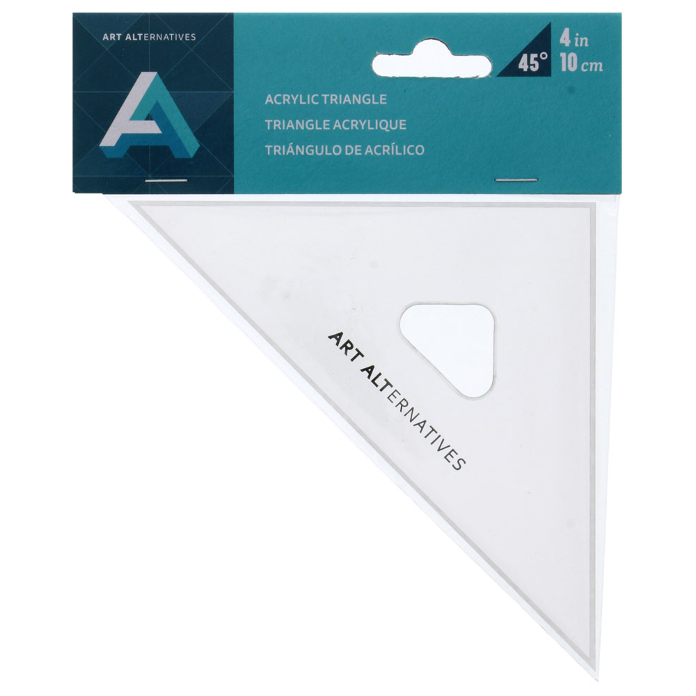 Art Alternatives Acrylic 45/90 Triangle w/Inking Edge 4" Smoke