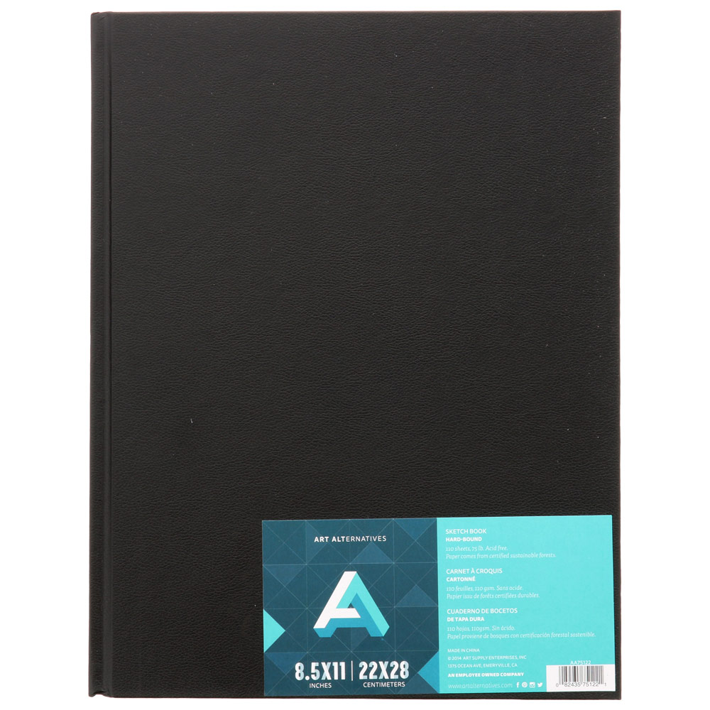 Art Alternatives Black Hard Bound Sketchbook 8.5x11