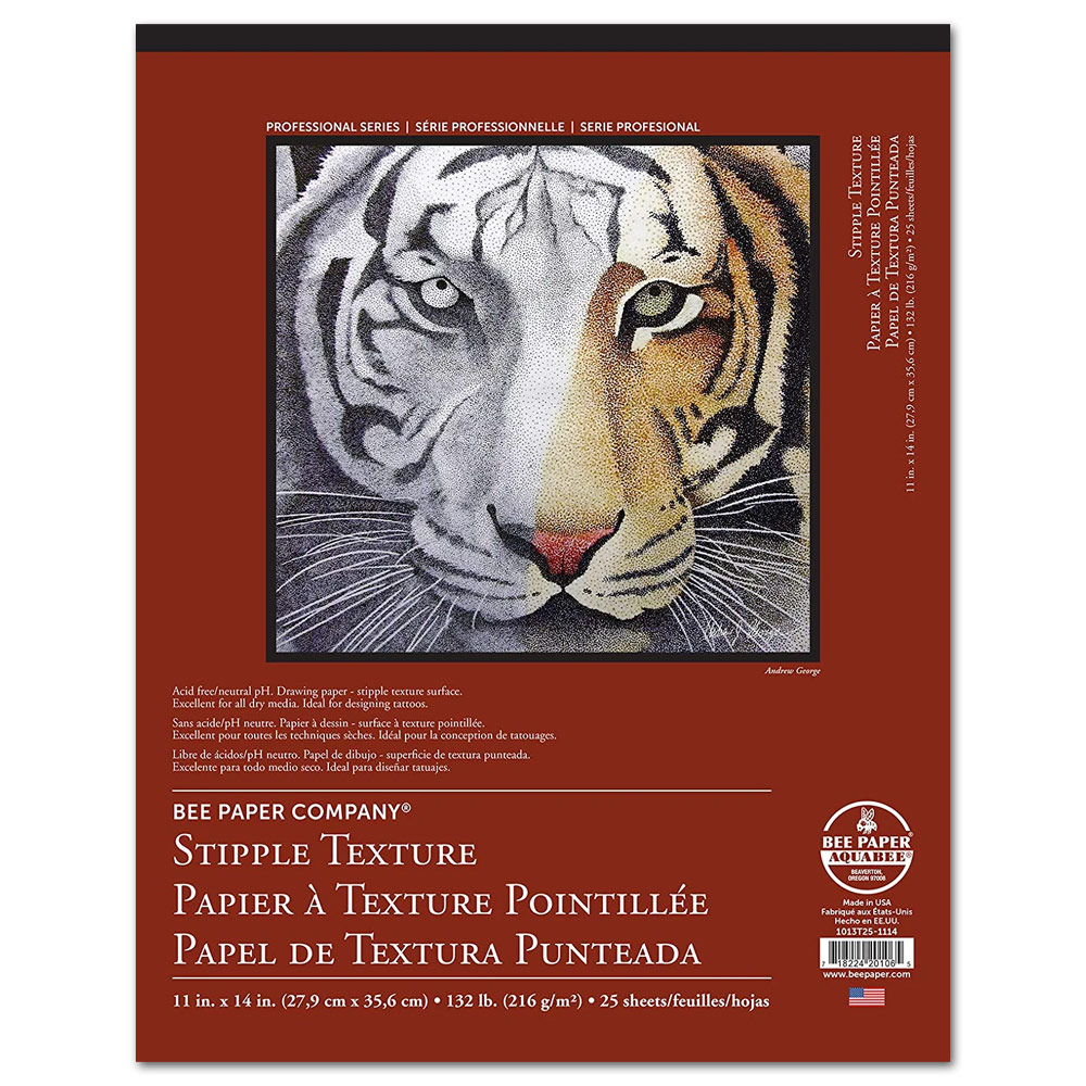 Bee Paper Company Stipple Texture Paper Pad 25 Sheets 11"x14" Natural White