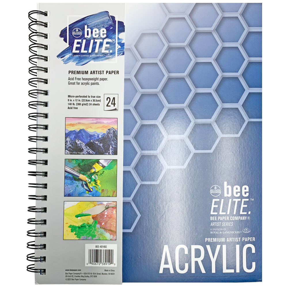 Bee Paper Bee ELITE Artist Premium Acrylic Paper Pad 24 Sheets 9"x12"
