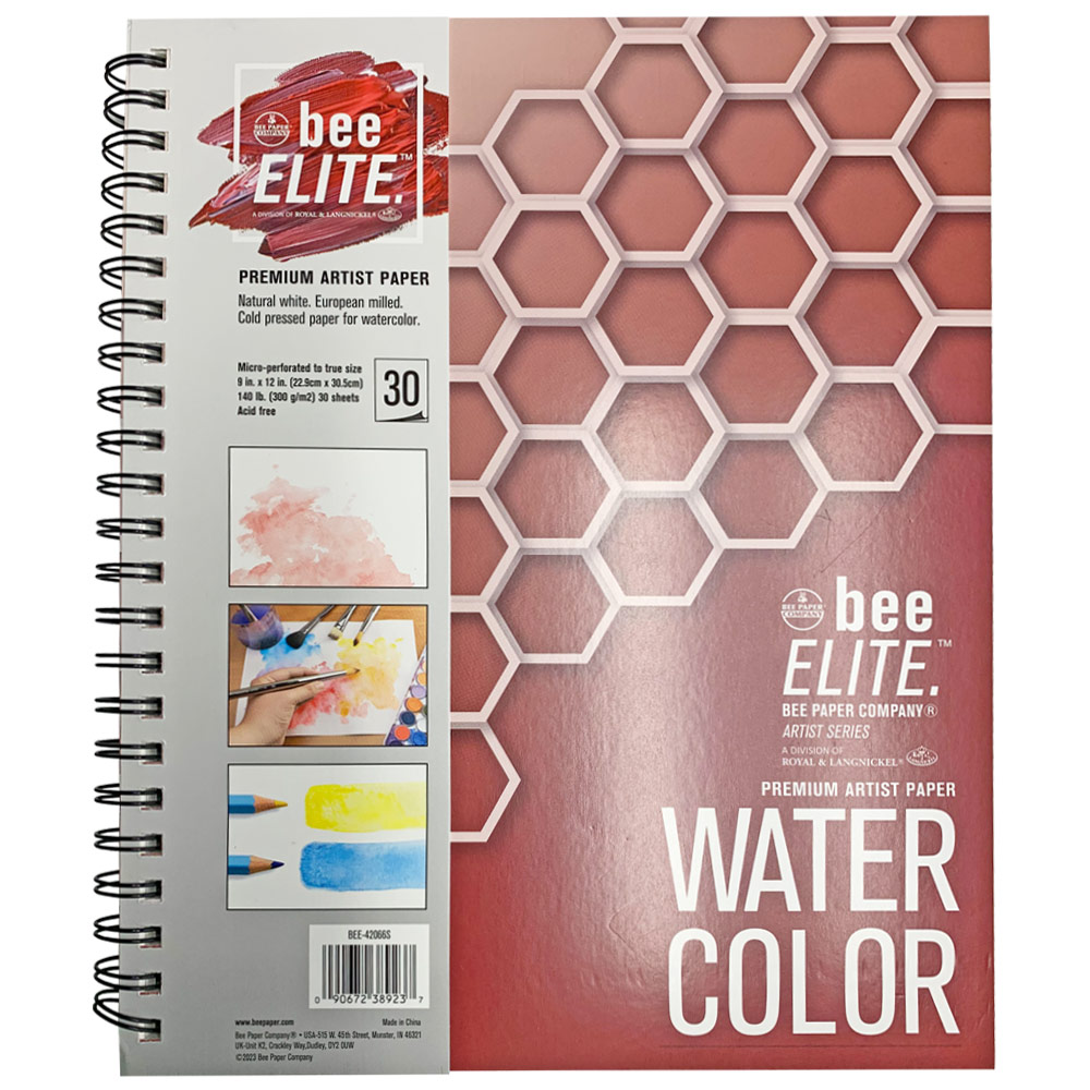 Bee Paper Bee ELITE Artist Premium Watercolor Paper Book 30 Sheets 9"x12"