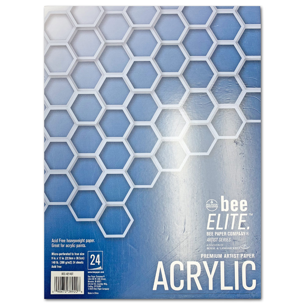 Bee Paper Bee ELITE Artist Premium Acrylic Paper Pad 24 Sheets 9"x12"