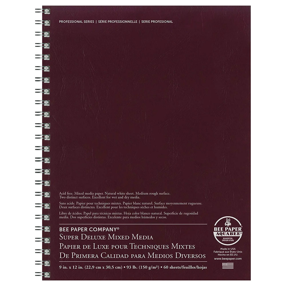 Bee Paper Company Super Deluxe Mixed Media Sketchbook 60 Sheets 9"x12"