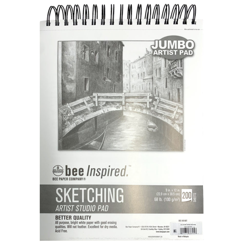 Bee Paper Bee Inspired Artist Jumbo Sketching Paper Pad 200 Sheets 9"x12"