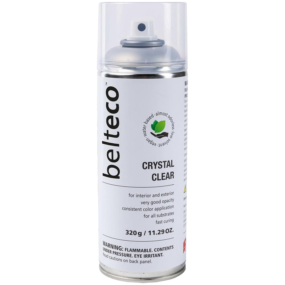 Belteco Water-Based Spray Paint 11.29oz High Gloss Crystal Clear