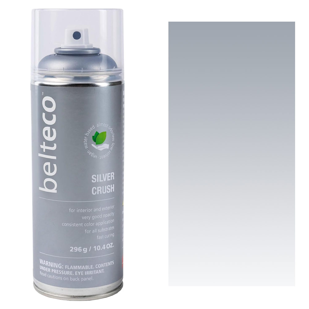 Belteco Water-Based Spray Paint 11.29oz Semi Gloss Silver Crush