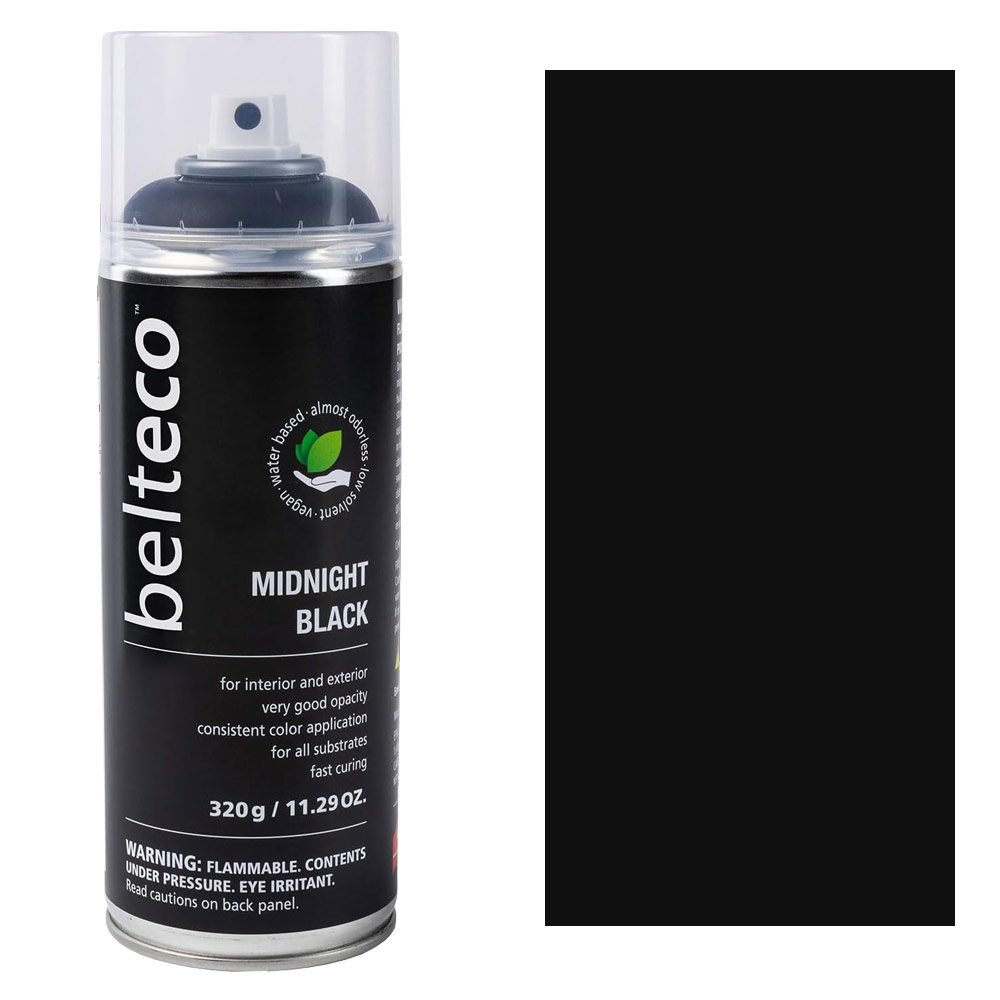 Belteco Water-Based Spray Paint 11.29oz Matte Midnight Black