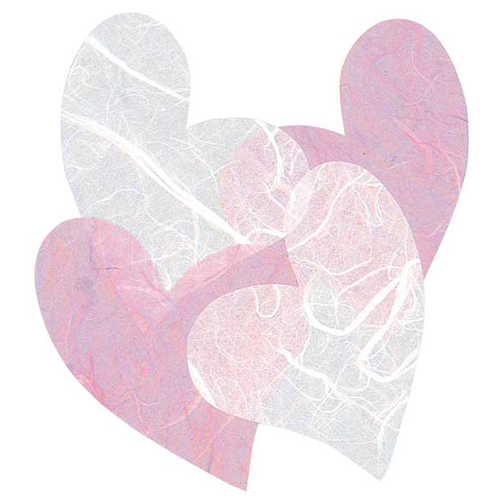 Black Ink Decorative Accents Hearts Pale Pink