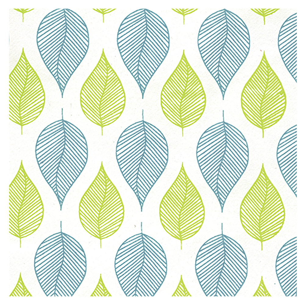 Black Ink Indian Tea Leaves Paper 22"x30" Turquoise/Lime