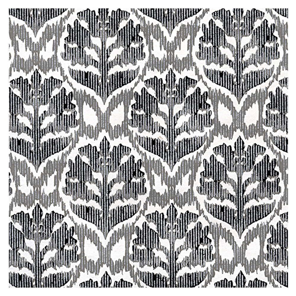 Black Ink Indian Damask Paper 22"x30" Black/Silver