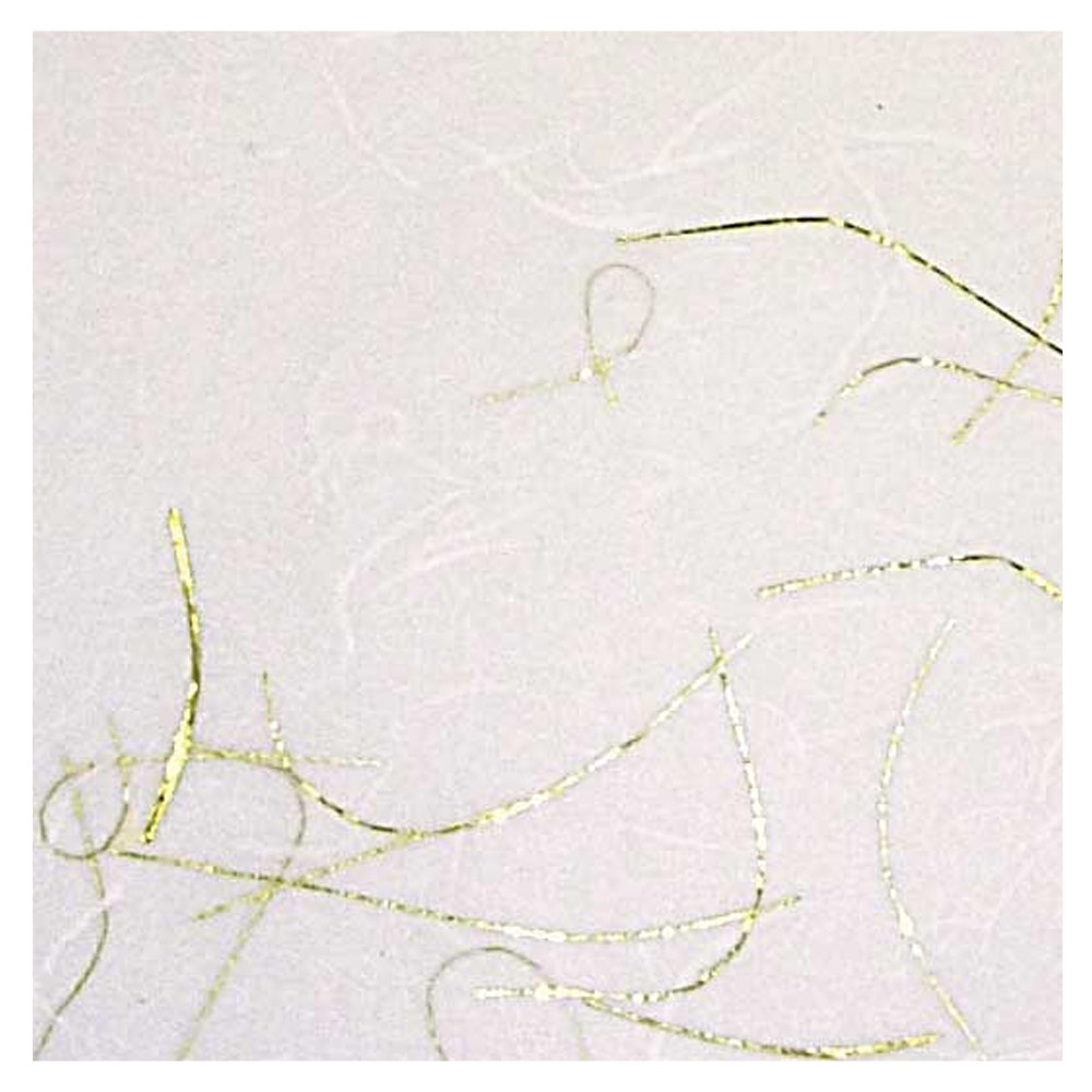 Black Ink Unryu Paper 8.5"x11" White w/ Gold Thread