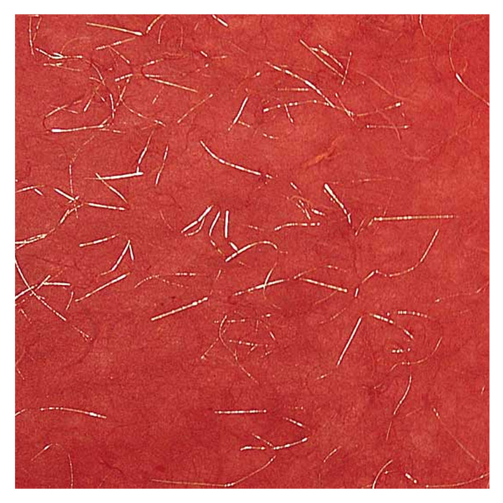Black Ink Unryu Paper 8.5"x11" Red w/ Gold Thread