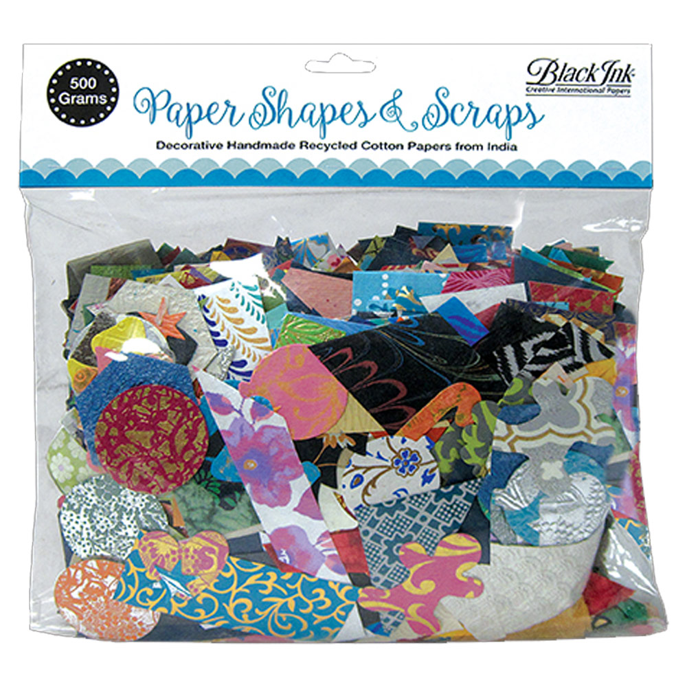 Black Ink Paper Shapes & Scraps 500grams