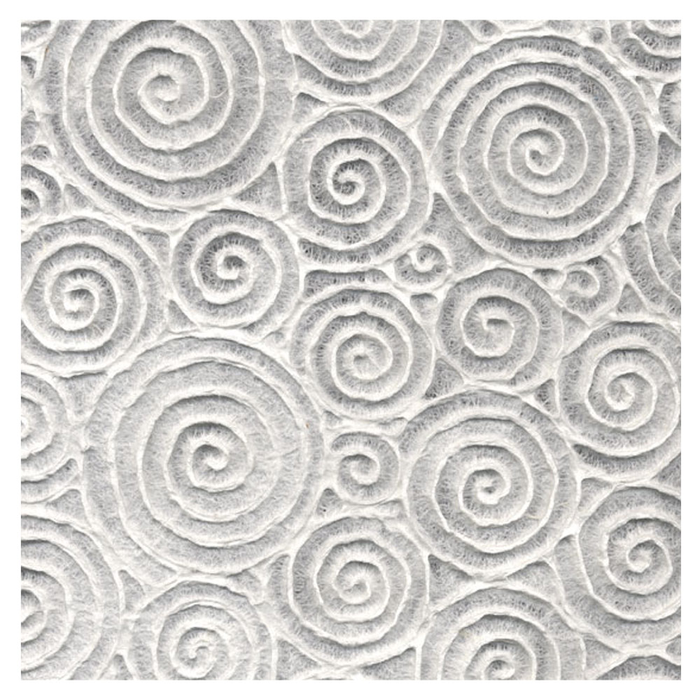 Black Ink Heavy Embossed Curly Swirly Paper 22"x30" White