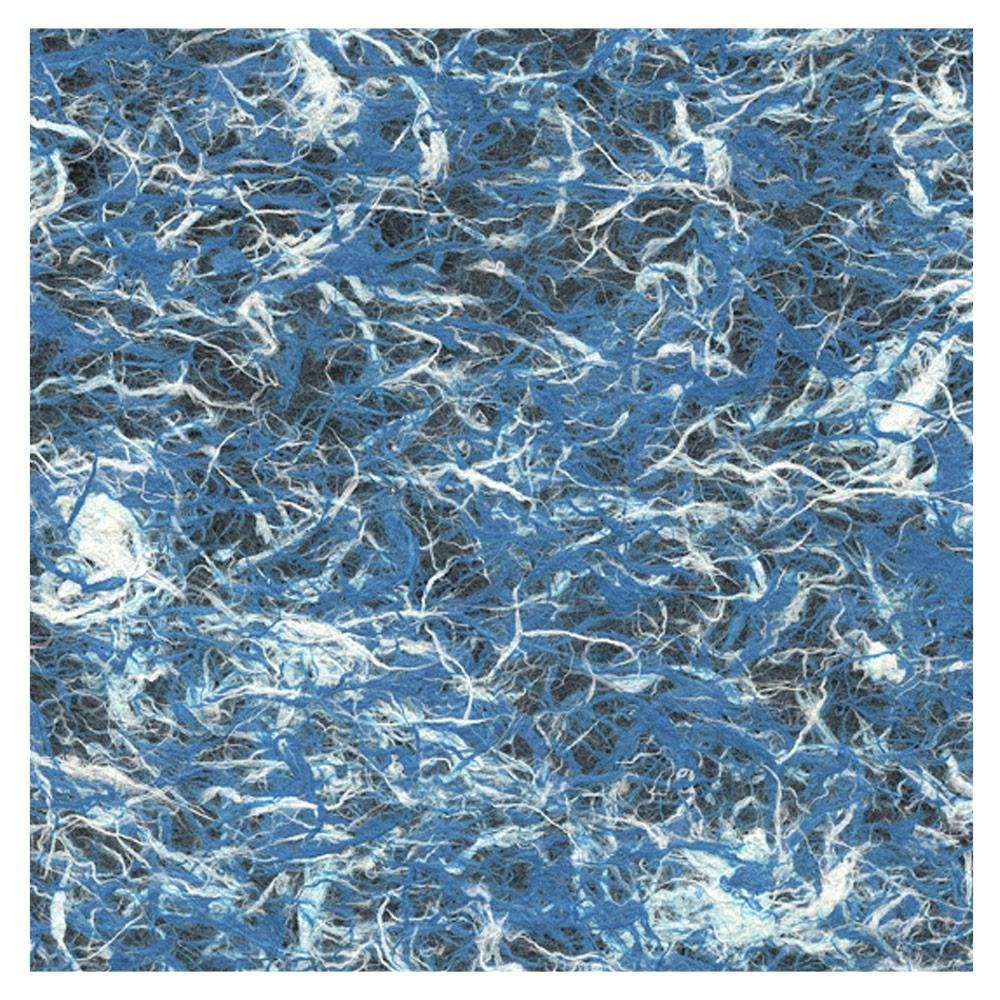 Black Ink Kozo Fiber Paper 25"x37" White/Ocean Blue
