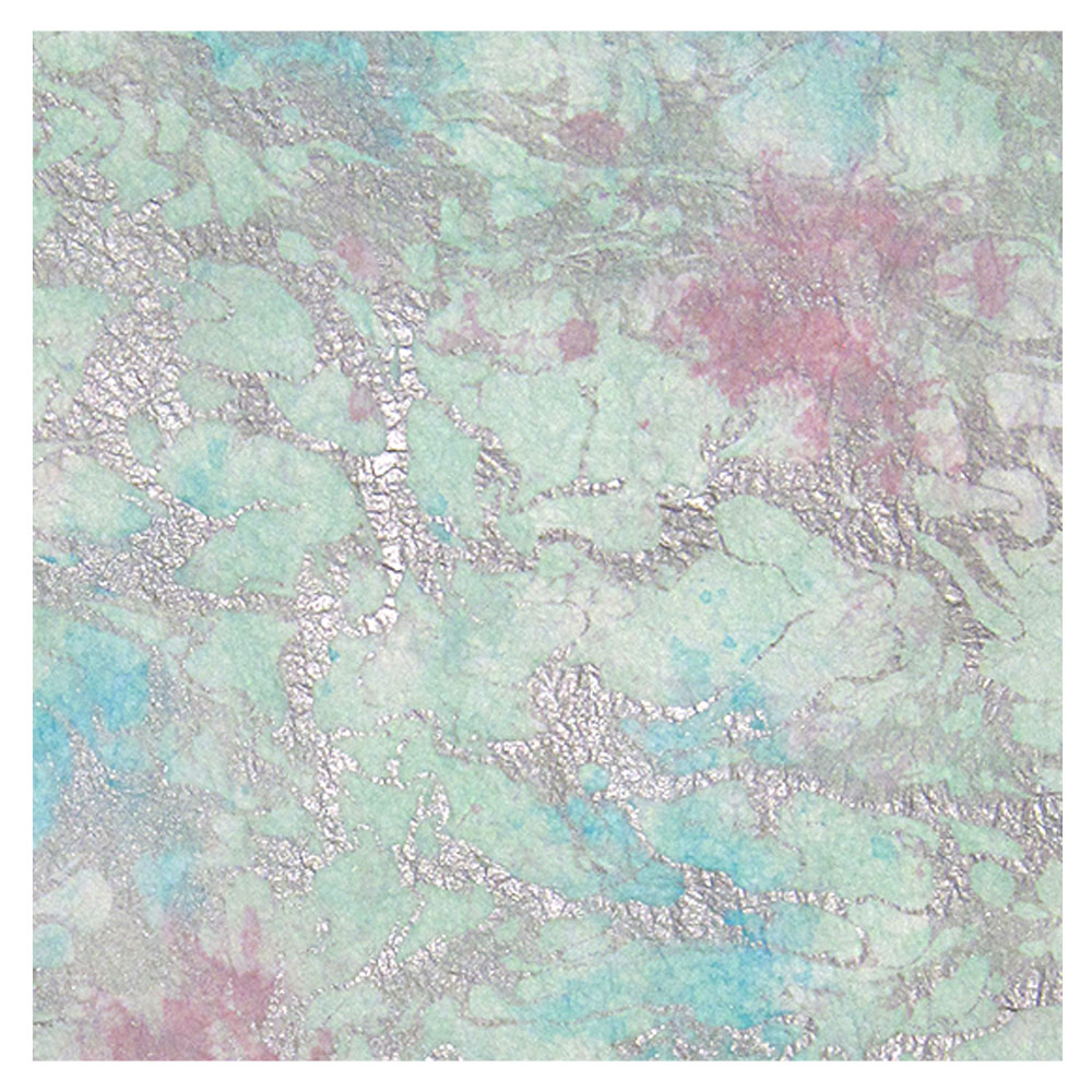 Black Ink Marbled Calypso Momi Paper 24"x36" Turq/Aqua/Lavender/Silver