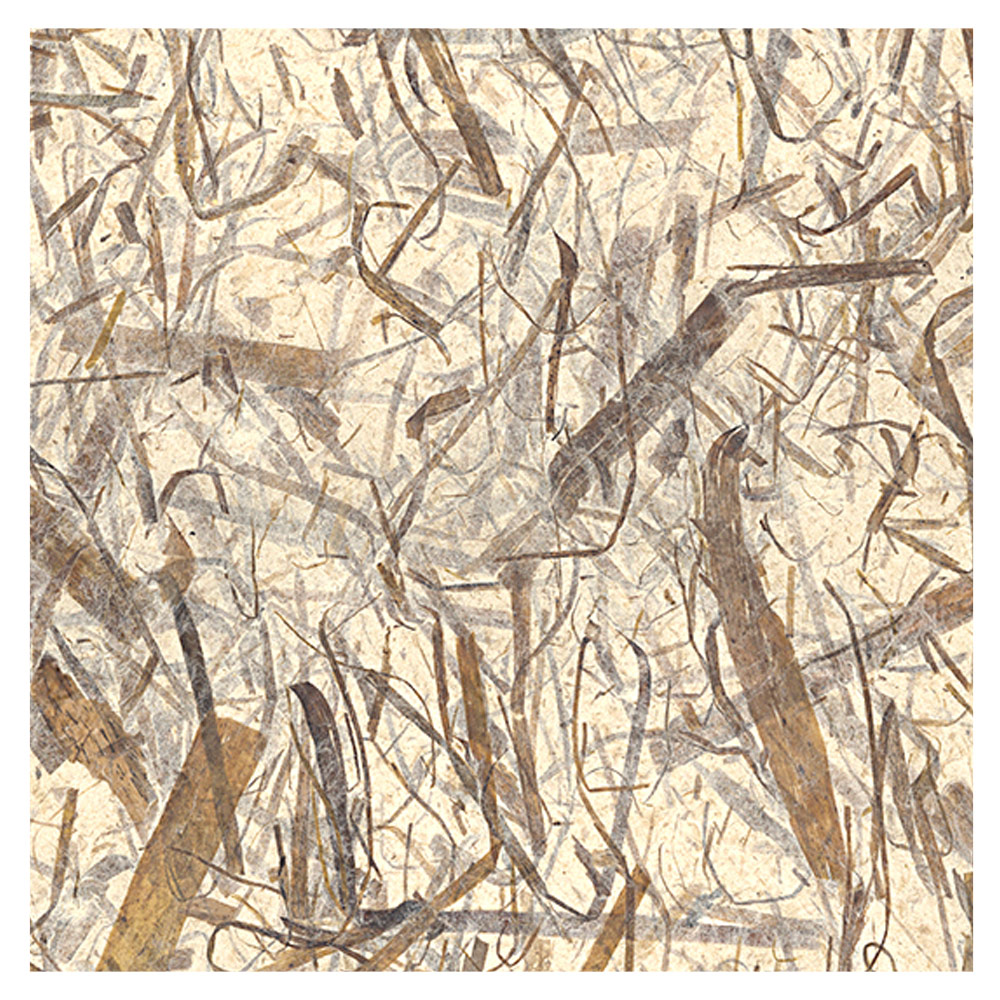Black Ink Natural Chunky Bamboo Leaves Paper 25"x37" Oatmeal/Brown