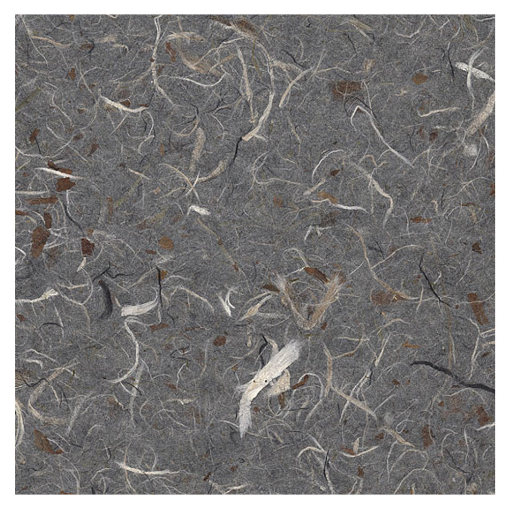 Black Ink Natural Chunky Chiri Kozo Paper 25"x37" Grey/Ivory/Brown