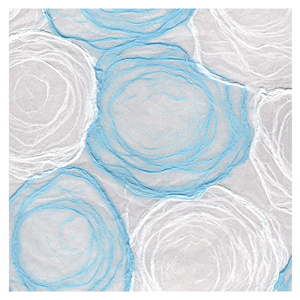 Black Ink Sheer Mulberry Whimzy Paper 25"x37" Blue/White