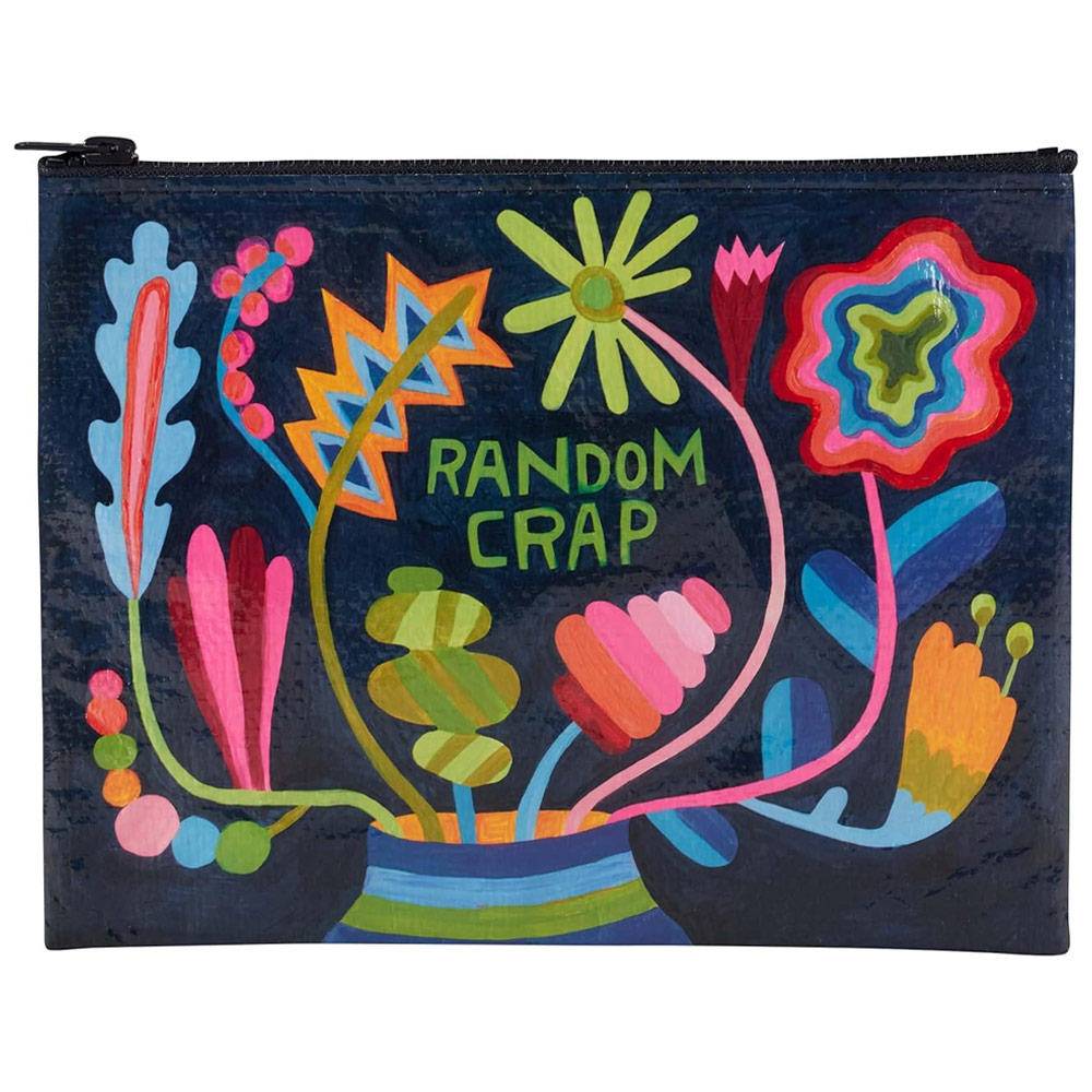 Blue Q Zipper Pouch Random Crap Floral