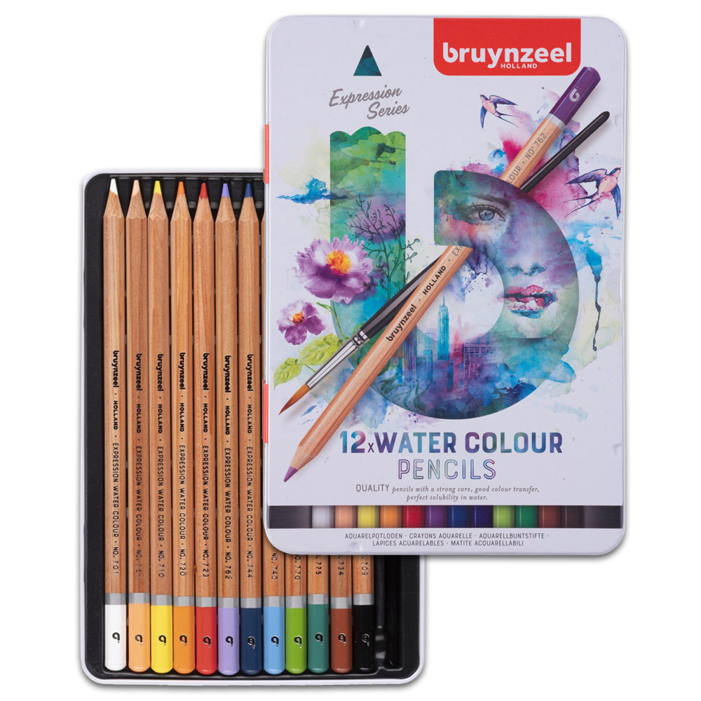 Set 12 Lápices de Colores Acuarelables Bruynzeel Expression – Dibu