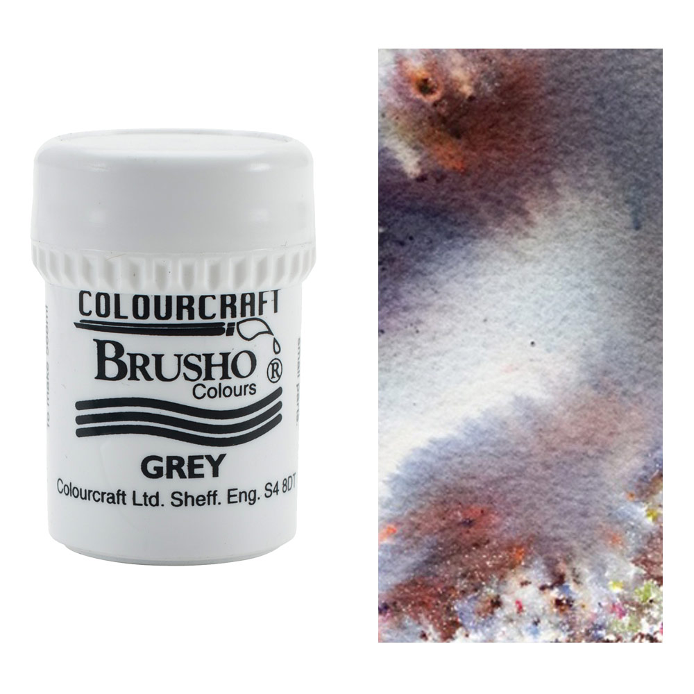 Colourcraft Brusho Crystal Colour 15g Grey