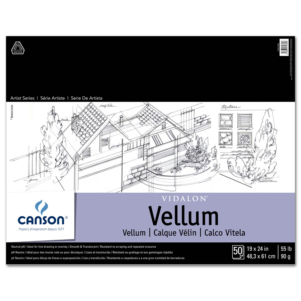 Vidalon Translucent Vellum 90 Pad 19" x 24"