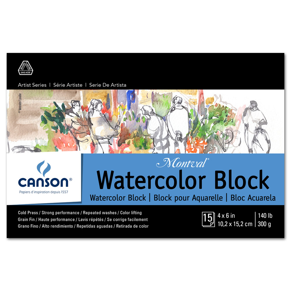 Canson Montval Watercolor Block 140lb 4" x 6" Cold Press