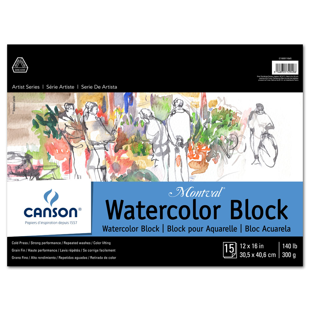 Canson Montval Watercolor Block 140lb 12" x 16" Cold Press