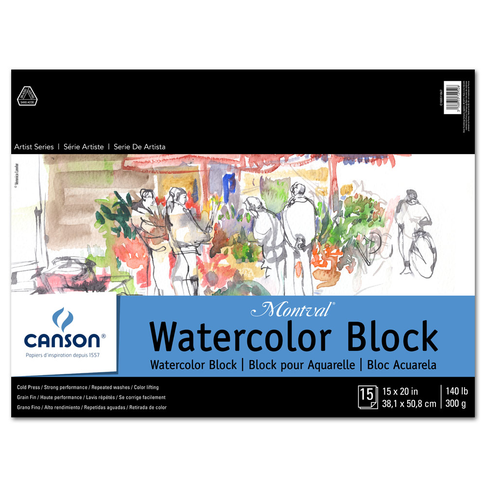Canson Montval Watercolor Block 140lb 15" x 20" Cold Press