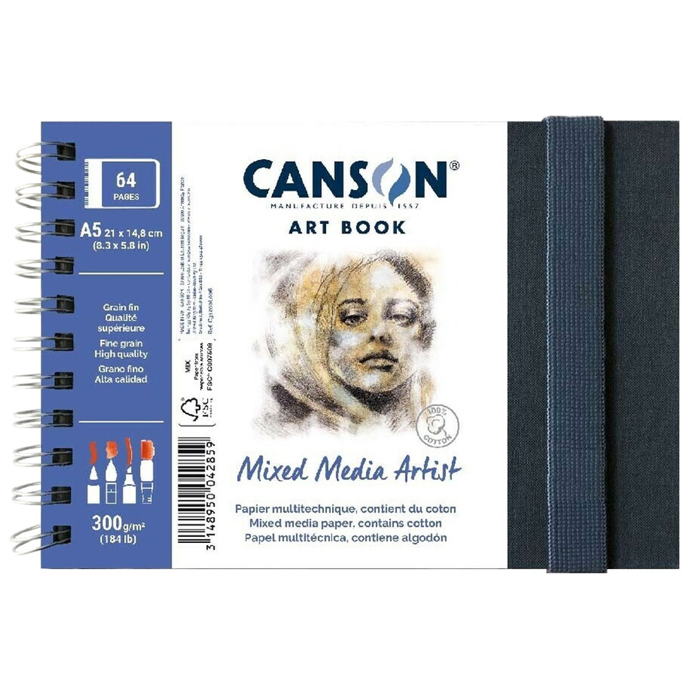 Canson Art Book Mixed Media Artist 184lb 56 Sheets 8.3" x 5.8"