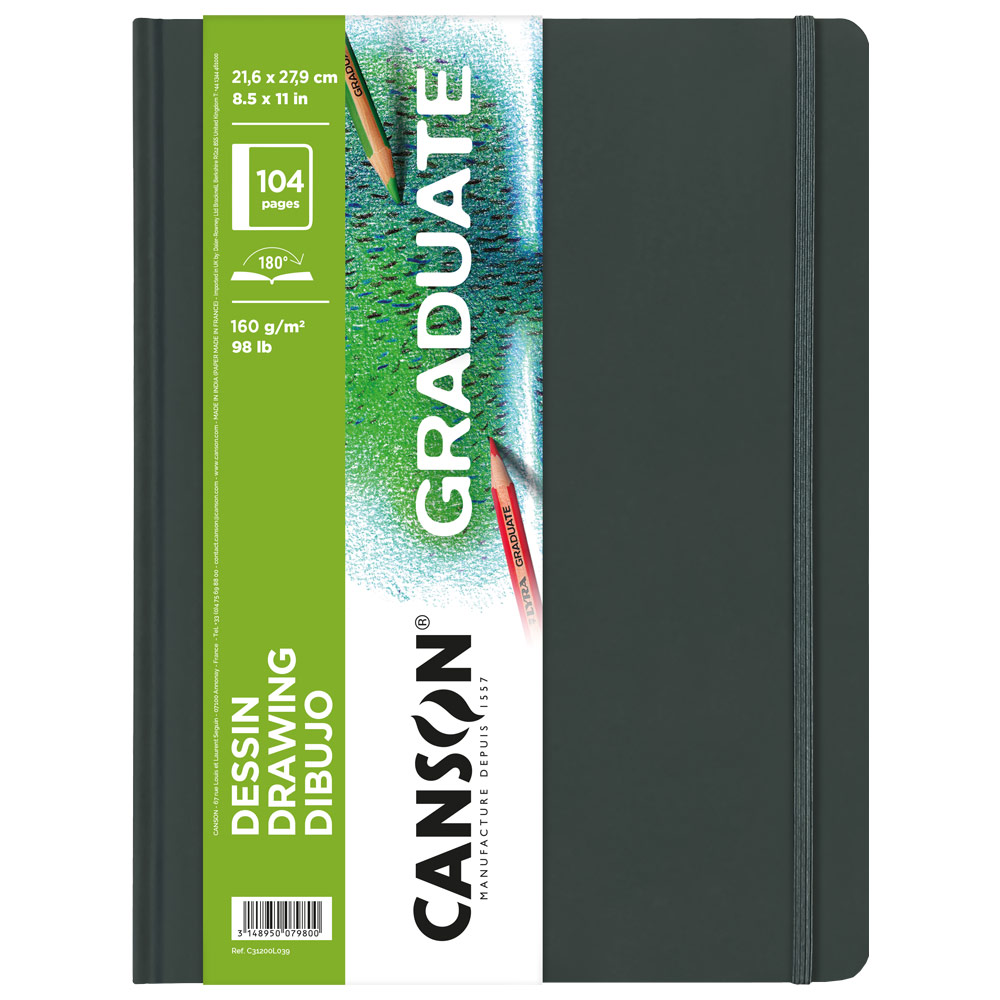 Canson Graduate Drawing Book 98lb 104 Sheets 8.5"x11" White