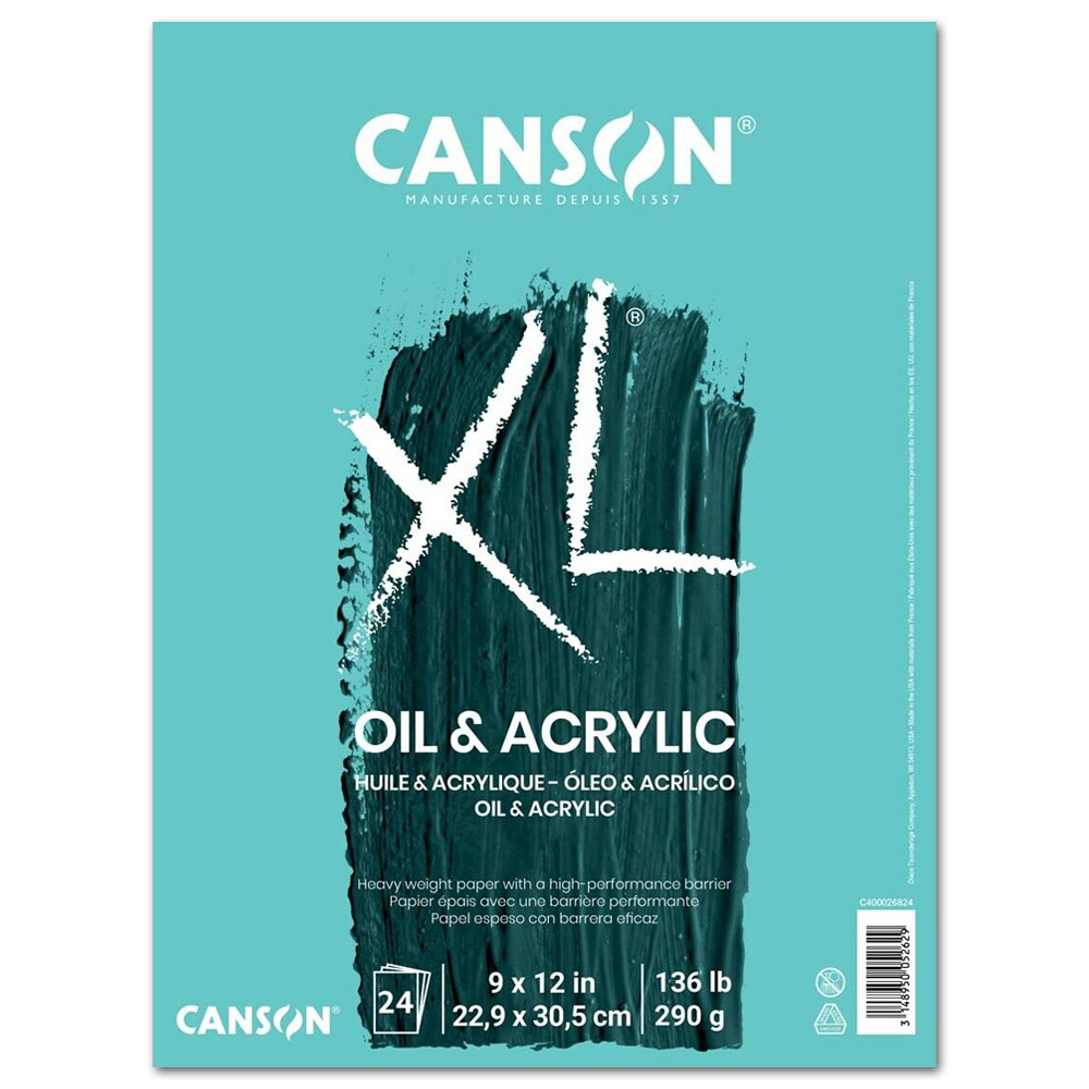 Canson XL Series Oil & Acrylic Heavyweight Paper Pad 24 Sheets 9"x12"