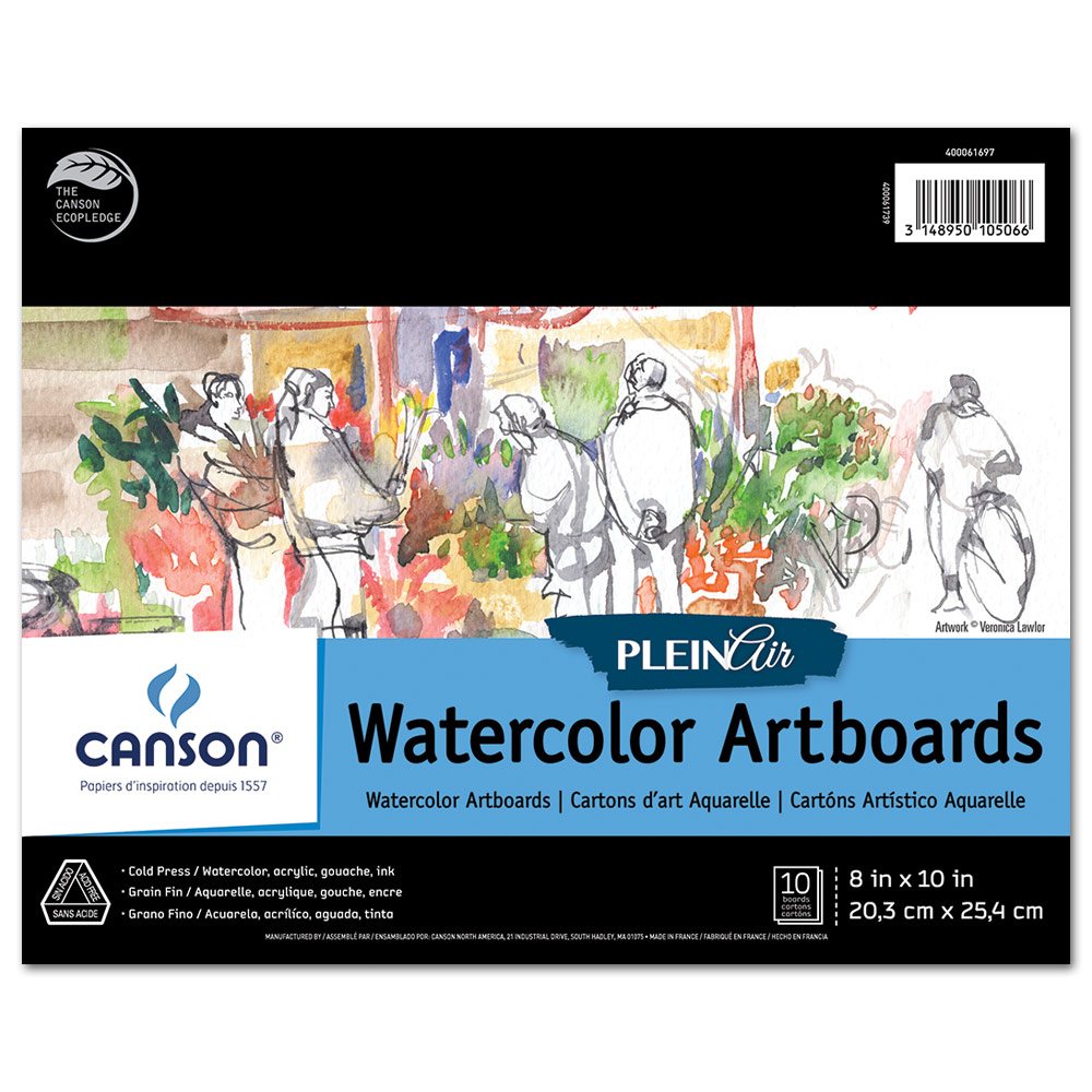 Canson Plein Air Watercolor Artboard Pad 8"x10" Cold Press