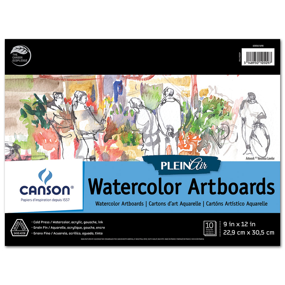 Canson Plein Air Watercolor Artboard Pad 9"x12" Cold Press