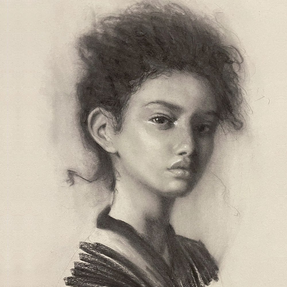 In the Studio: Charcoal Portraiture from a model with Andrew Cortez 3/26