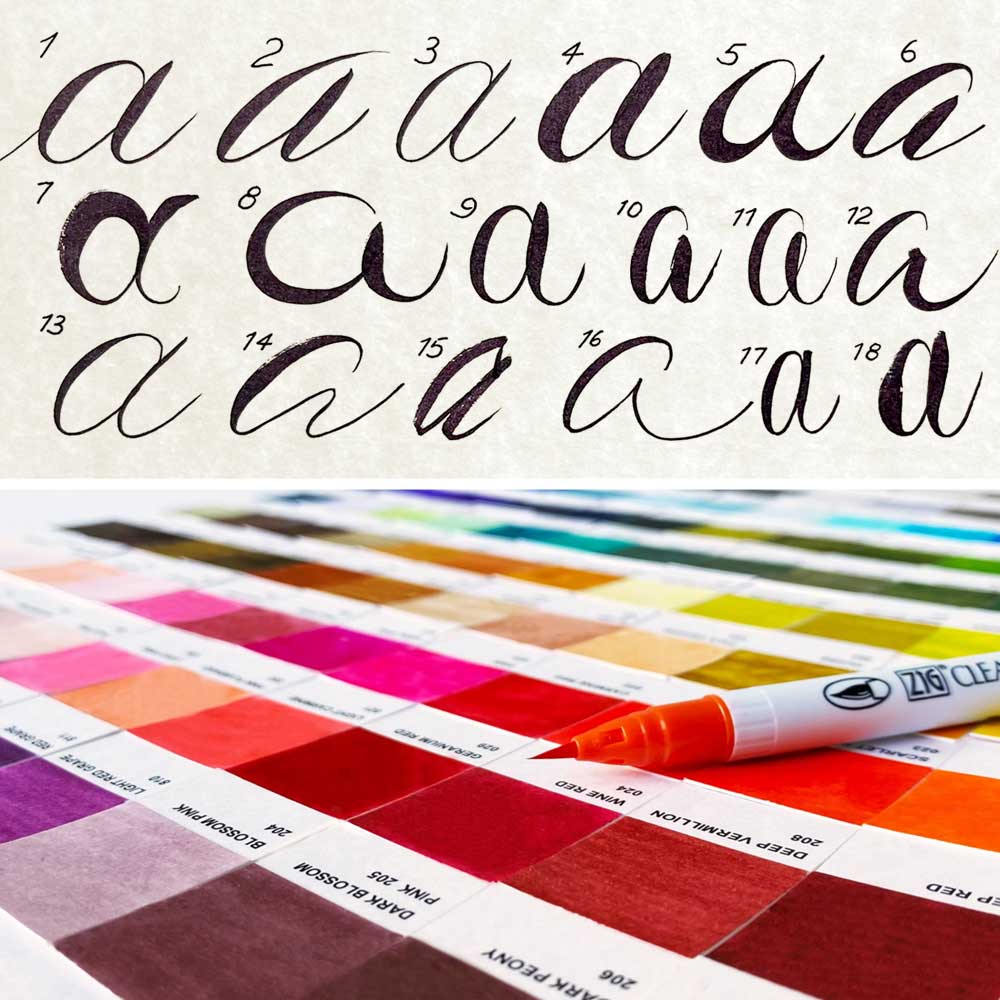 Lettering Styles with Kuretake Real Brush pens and David Mark 8/3
