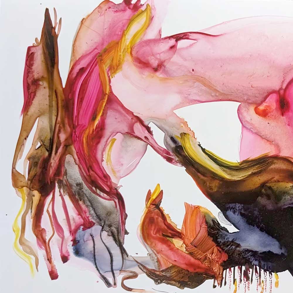 In the Studio: Abstract Watercolor on Yupo 5/4