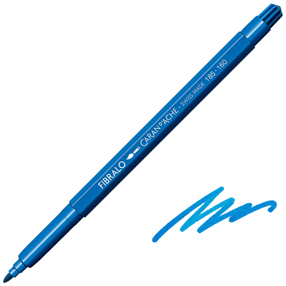 Caran d'Ache Fibralo Fibre Tip Pen 160 Cobalt Blue