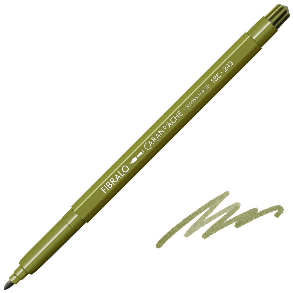 Caran d'Ache Fibralo Fibre Tip Pen 249 Olive